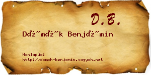 Dömök Benjámin névjegykártya